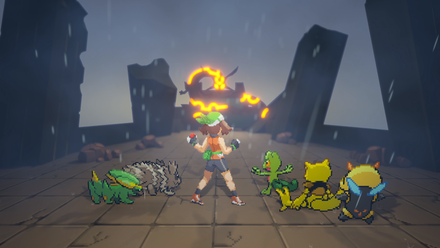 A screenshot from Gamma Emerald, a Pokemon fan game with 2DhHD sprites and a number of features missing from the original Game Boy Advance title.