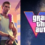لوگوی Grand Theft Auto VI (GTA 6) در کنار شخصیت‌های بازی