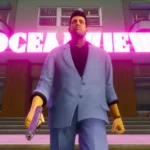 شخصیت تامی ورستی (Tommy Vercetti) در بازی GTA Vice City با کت آبی