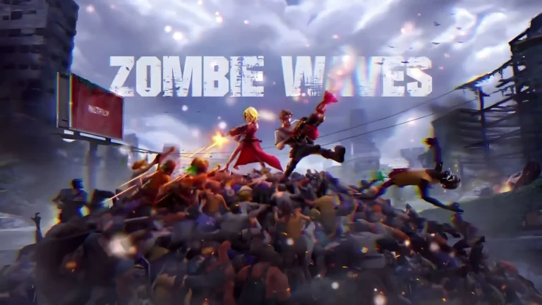 شخصیت‌های بازی Zombie Waves در حال مبارزه با انبوهی از زامبی‌ها